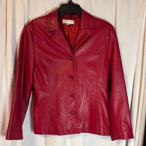 Petite Sophisticates Cherry Red Leather Jacket